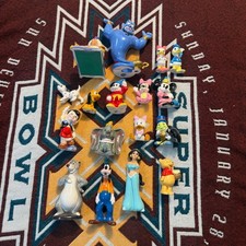 Vintage Disney Ceramic Figurine Lot Mickey Minnie Pooh Genie Japan 17pc Set picture