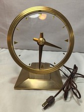VTG MCM Haddon Golden Vision Electric Clock/Rear Nightlight **READ picture