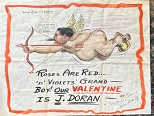 Signed Vintage Jackie Beers “Dan” Doran ‘Cupid’ Valentine Cartoon picture