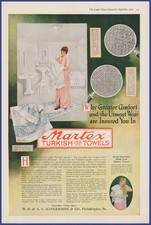 Vintage 1919 MARTEX Turkish Towels Bathroom Décor Ephemera Print Ad picture