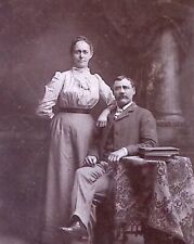 C.1880/90s Cabinet Card New Orleans LA Studio Dapper Man & Woman Couple A40132 picture