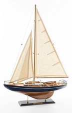 SAILINGSTORY Wooden Sailboat Decor Yacht Model Ship Concordia Navy | Handcraf... picture