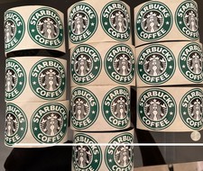 20 Starbucks Old Logo 3 Inch Stickers picture