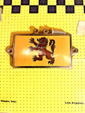 NOS Vtg 1960s Vilem B Haan Rampant Lion Grille Badge Car Emblem Enamel Backing picture