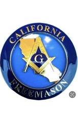 Masonic California Freemason auto car truck golden and blue cut out emblem picture