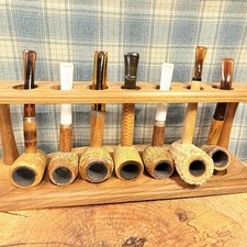 RARE Collection - Corn Cob (Phoenix American Buescher MM) Pipes Lot of 7 w Stand picture