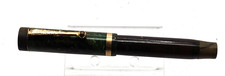 Vintage 1920a Parker Junior Duofold Lucky Curve Jade Green Fountain Pen 14K Nib picture