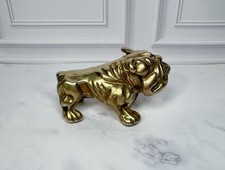VTG Solid Brass English Bulldog Figurine Paperweight Georgia Bulldog picture