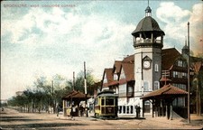Brookline Massachusetts MA Coolidge Corner Trolley c1900s-10s Vintage Postcard picture