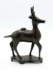 Vintage Brass Bronze Deer Antelope Incense Burner Figurine Statue Mid Century picture