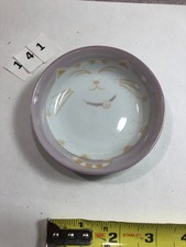 4x Fat cat design ceramic soy dish / saucer, PINK , 4