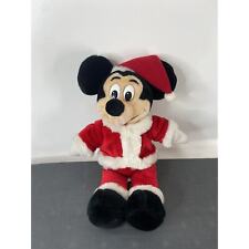 1980s Vintage Disney Parks Mickey Mouse Santa Stuffed Animal Plush Doll Korea picture