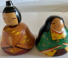 Vintage Creative Japanese Sosaku Kokeshi Doll By Toa Sekiguchi Emperor Empress picture
