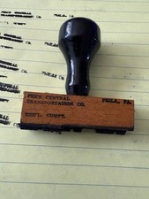 Pullman Penn Central Philadelphia PA Railroad Rubber Stamp Wood Handle Vintage picture