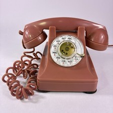Vintage 1940s Western Electric 302 Rose Color Rotary Desk Phone Thermoplastic picture