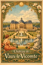 🏰 Château de Vaux-le-Vicomte Vintage Art Poster - 24x36” Print picture