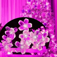 Fairy Flower String Lights Outdoor Decorative Lights 33 Feet 100LED Starry Cherr picture