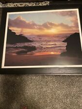 Sunrise At The Blow Hole On The Island Of Oahu Hawii Framed Wall Decor  Poster picture