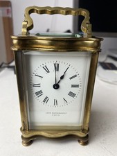 Antique French Brass Carriage Clock 5 X 3 X 3 Inches picture