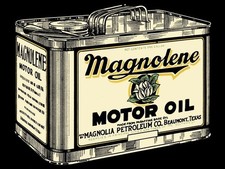 1921 Magnolia, MAGNOLENE Oil Can Theme NEW METAL SIGN: 9x12