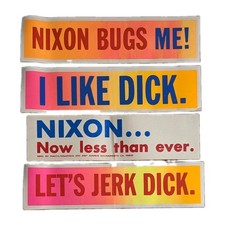 Richard Nixon Bumper Sticker Lot of (4) Original NOS picture