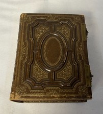 Victorian Leather Photo Album 5 Tintypes Rochester Syracuse NY Photographers CDV picture