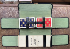 Antique c1920s 2 Deck Playing Cards Set w/ Scorepads, Standard PCC, C. F. Rumpp picture