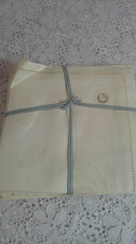 1930s Czechoslovakia Linen Damask Napkins Set 12 NOS Labels Hemstitch picture