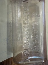 Vintage B.F. Shaw Pharmacy Medicine Bottle Virginia City Nevada Clear Glass 1oz picture