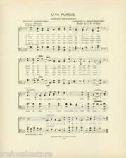 PURDUE UNIVERSITY Antique Song Sheet c 1902 
