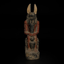Egyptian Artifacts A Rare Egyptian Pharaonic Statue Of Egyptian God Anubis BC picture