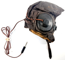 [US ARMY] Vintage WWll Army Air Force Leather Flight Helmet Type A-11 Selby Shoe picture