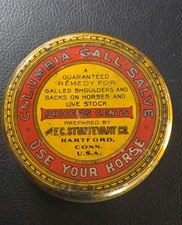 Antique c1910 Columbia Gall Salve Horse Veterinary Tin F.C. Sturtevant Hartford picture