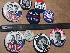 8 Vintage Political Buttons-Pin Backs picture