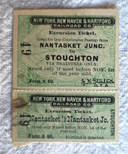 1895 New Haven RR Nantasket Stoughton MA Excursion Ticket Early Electric Era picture