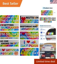 10PCS Funny Rainbow Magnetic Bumper Stickers - Hilarious Vehicle Decorations picture