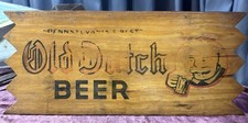 HTF ANTIQUE WOOD OLD DUTCH BEER SIGN PENNSYLVANIA’S BEST 17” x7 1/2” ALE picture