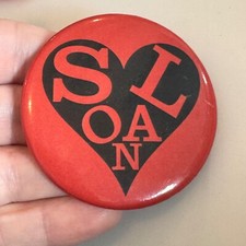 Vintage Sloan Heart Red Button Pinback Pin MIT ? picture