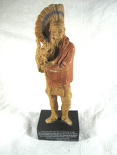Chief Joseph Figurine Wood Carving 6.5