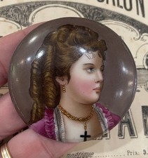 Rare Antique French Hand Painted Porcelain Woman c1920 picture