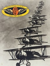 Vintage Prentiss Court Aeroworks Boeing P-12E Biplane Aviation Wall Panel picture
