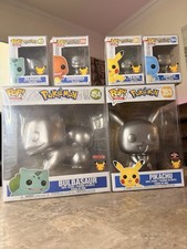 FUNKO POP PIKACHU CHARMANDER BULBASAUR METALLIC EXCLUSIVE POKÉMON 25TH ANN SET picture