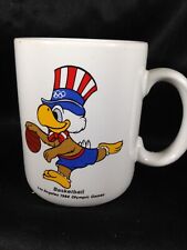 Vintage 1984 Olympics Sam the Eagle Basketball 3-7/8” Coffee Mug Papel picture