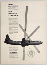 1956 Print Ad Lockheed Electra Transport Propjet Airplanes Burbank,California  picture
