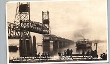 PACIFIC HIGHWAY BRIDGE portland or vancouver wa real photo postcard rppc ferry picture