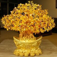 Feng Shui Money Wealth Tree Yellow Citrine Crystal Gem Spiritual Lucky HomeDecor picture