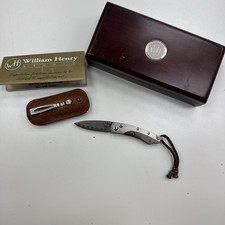 William Henry B04 TIC Pikatti Titanium Limited Copper Wave Damascus Blade Knife picture