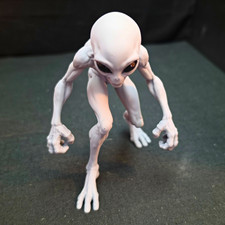 Alien Figurine 4 in Small Gray/Black Plastic Matte Finish Collectible Sculpture picture