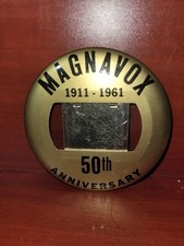 Vintage 50th Anniversary Magnavox 1911-1961 Television pin back button pin picture