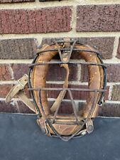 1940 Vintage antique old baseball catchers mask Leather Pad picture